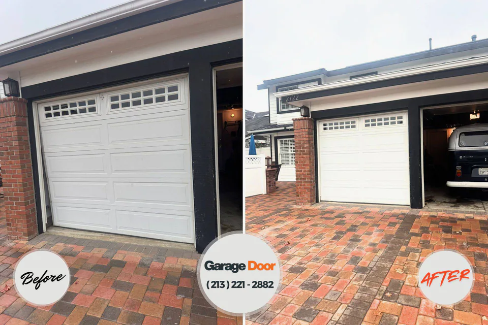 Before and after: garage door repair Chickasha, OK